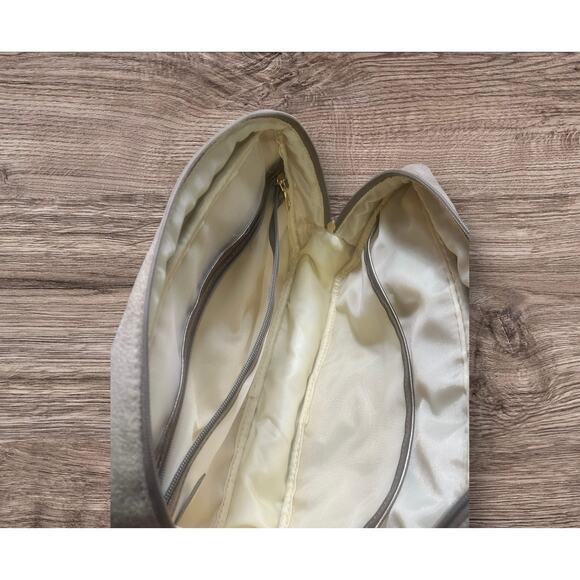 NWT Gray Faux Suede Bag with Bronze and Gray Faux Leather and Gold Studs - Picture 4 of 5